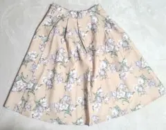 美品　イング　花柄　ベージュ　フレアスカート