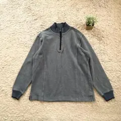 【allegri】モックネック ハーフジップトップス カジュアル シンプル M