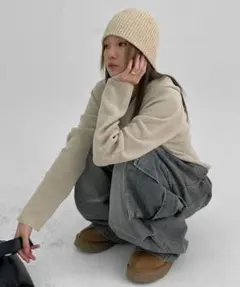 BLACKUP ニットプルオーバーパーカー