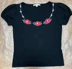 nanette lepore　トップス　ブラックパフ袖　サイズMのサムネイル