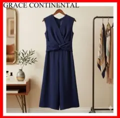GRACE CONTINENTAL✨オールインワン　サロペット　ネイビー　36のサムネイル