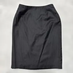 値下げ！未使用品　黒 ストライプ タイトスカート　OL 事務服　オフィス　11号
