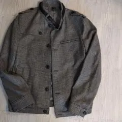 LANVIN en Bleu チェック柄ピーコート