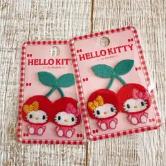 ■サンリオ『キティ アップリケワッペン』ハローキティ/さくらんぼ/アイロン接着