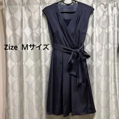 Zize ダークネイビー ラップスタイルドレス
