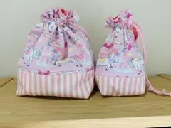 ハンドメイド　お弁当袋、コップ袋2点セット