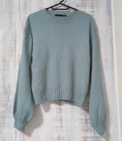 〈Heather〉ヘザー　レディース　長袖　セーター　ニット　ブルー　グリーン