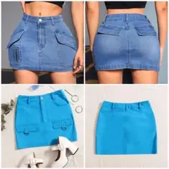 シーイン デニムスカート カーゴスカート ミニスカート デニム Y2K 韓国