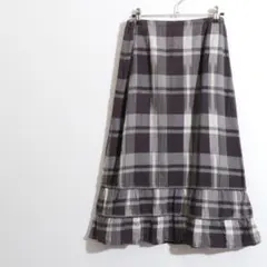 ★美品★ジャンニロジュディチェ Aラインスカート チェック柄 ウエストゴム