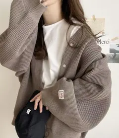 Javaワッフル ニットカーディガン Mサイズ