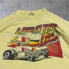 80s モーターサイクル Tシャツ Hanes 染み込み レーシング シングル