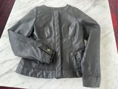 ノーカラーレザージャケット
