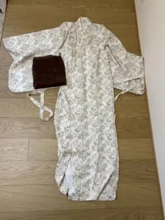 花柄小紋 浴衣 帯付き