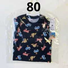 ユニクロ　80cm 半袖Tシャツ　パウパト　車　紺　男の子