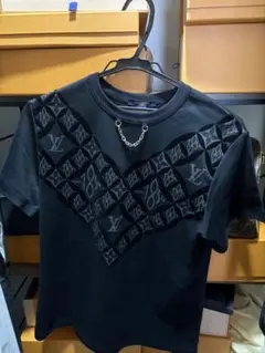 ルイヴィトン Tシャツ 半袖 ベロア チェーン モノグラム SINCE1854