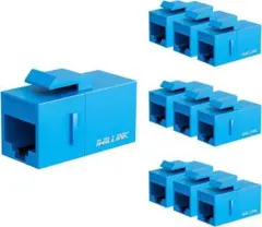 4-LAN ケーブル用中継コネクタ 10個セットブルーカラー