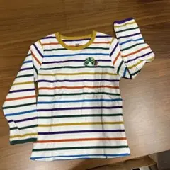 ストライプ.はらぺこあおむし長袖カットソー 120cm