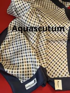 ◉セール！新品　アクアスキュータム　クラブチェック柄　シルクスカーフ