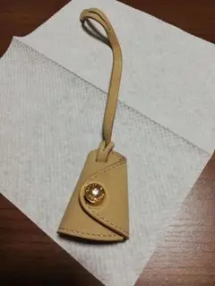 サマンサタバサ　チャーム　バッグチャーム　キーホルダー　レザー　グレージュ