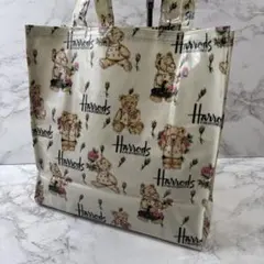 HARRODS ハロッズ テディベア柄 ビニールコーティング トートバッグ