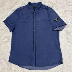 GUESS メンズ　半袖デニムシャツ古着　XLサイズのサムネイル
