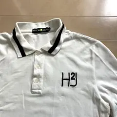美品！HYDROGEN H2J 刺繍ロゴ ハイドロゲン ポロシャツ XL 生成りのサムネイル