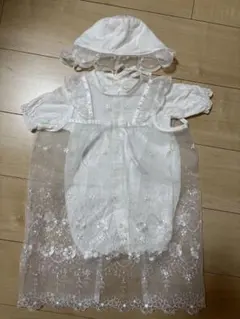 セレモニードレス ベビードレス ドレスオール　帽子付き 退院着