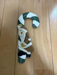 サンタクロース キャンディケイン 木製飾り 約30cm