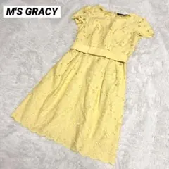 極美品✨エムズグレイシー カットワーク 刺繍 ロングワンピース 大きい