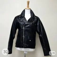 ブラック レザーダブルライダースジャケット