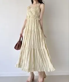 JUNOAH ティアードフリルキャミワンピース