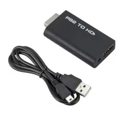 PS2 to HDMI 変換アダプター 接続コンバーター 給電用USBケーブル