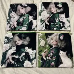 ハンドメイド　フラットポーチ