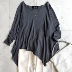 ドゥーズィエムクラス カットソー トップス プルオーバー アシンメトリー グレー