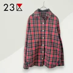 【23区】チェック柄 長袖シャツ 38 Mサイズ コットン100％【古着】のサムネイル