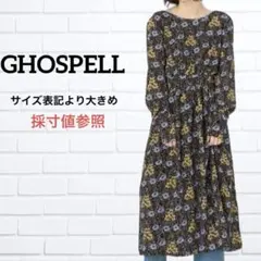 ゴスペル GHOSPELL 花柄ロングワンピース 総柄 大きめ ゆったり Ｌ相当