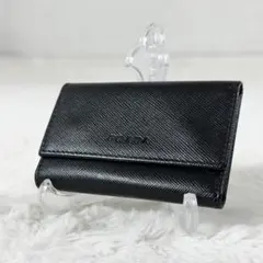 PRADA キーケース 6連 ブラック サフィアーノ