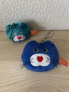 新品未使用☆mojojojo ぬいぐるみキーホルダーミラー☆ ブルー☆おまけ付き