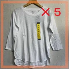 コストコ レディース 7分袖 コットン スラブ Tシャツ 　S　お得な5枚セット