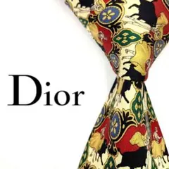 美品】 MOSCHINO 総柄 ネクタイ グリーン オシャレ 派手 シミあり 