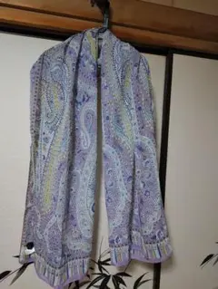 Leilian ペイズリー柄ロングスカーフシルク
