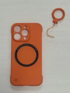 iPhone15 Pro ケース オレンジ MagSafe対応 リング付き