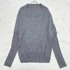 mizuiroind ドルマンスリーブ ニット スクエアネック グレー