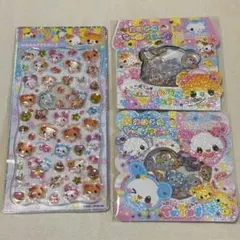 おはじきフレークシール　ジュエルプチドロップ　ハムハムカフェ　キラウサツインズ