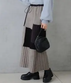 ★2月末までの出品★Kastane カスタネ パッチワークニットスカート