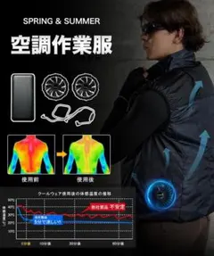 ファン付きベスト 大容量40800mAhバッテリー付き 空調作業服 3段階風量