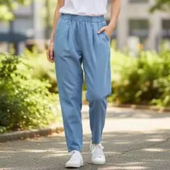 美品 ダブルクローゼット Wcloset カジュアルパンツ フリーサイズ 水色のサムネイル