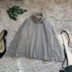 6975✾ナチュラルビューティーベーシック✾タートルニット【M】グレージュ