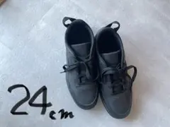 【未使用】無印良品× Reebok コラボ　ブラック　コートスニーカー 24cm