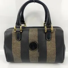 【極美品】フェンディ ペカン ミニボストンバッグ ハンドバッグ PVC ガマ口